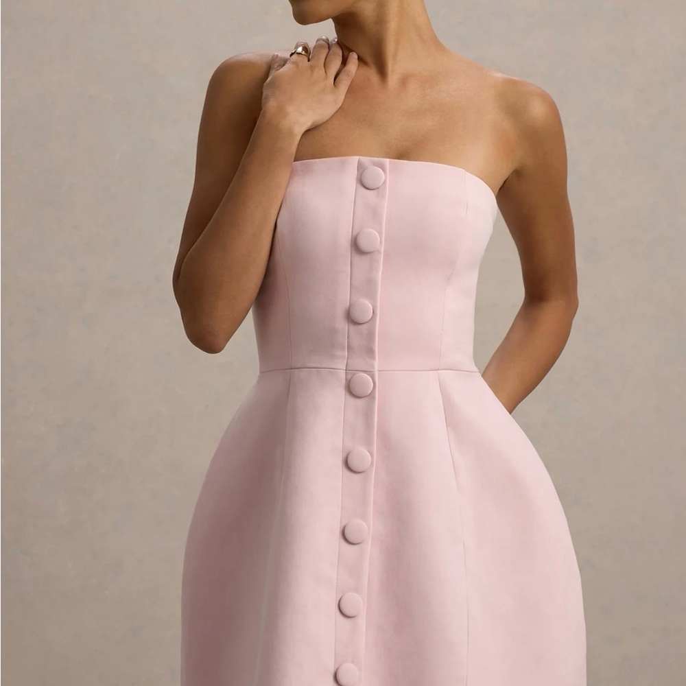 Elegant Pink Strapless Dress